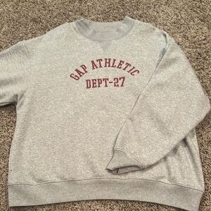 GAP Gray Crewneck/Mockneck with Vintage Athletic Design